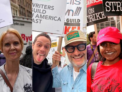 Cynthia Nixon, Pete Davidson o Mindy Kaling son tan solo algunos de los rostros populares que han mostrado su apoyo al sindicato de guionistas.
