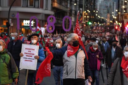 Marcha de pensionistas en Bilbao el 13 de noviembre.