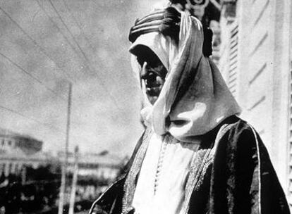 El aventurero T. E. Lawrence, durante la rebelión árabe.
