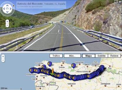 Captura de pantalla del Camino de Santiago, según la ruta que vende Google Maps.