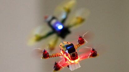 Los drones de carreras pueden alcanzar los 100 km/h. En la imagen, un campeonato celebrado en Moscú en 2016.