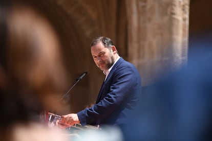 El entonces ministro de Transportes y secretario de Organización del PSOE, José Luis Ábalos, el pasado junio en un acto en Valencia.