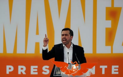 Jorge Álvarez Máynez tras registrarse como candidato ante el INE en Ciudad de México, este jueves.