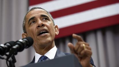 Barack Obama, este miércoles en la American University de Washington.