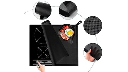 Alfombrilla para placa de inducción sobre fondo blanco.