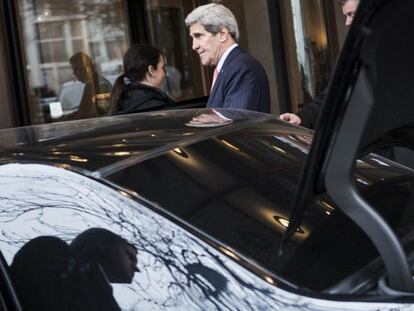 John Kerry al abandonar la cumbre de seguridad de Múnich, el 2 de febrero.