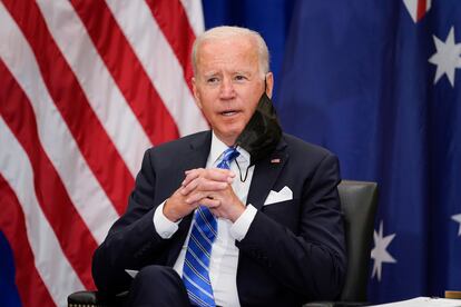 O presidente dos Estados Unidos, Joe Biden, em um encontro durante a Assembleia Geral da ONU, nesta terça-feira, em Nova York.