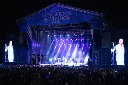 Un momento del concierto en los Viveros de The Human League.