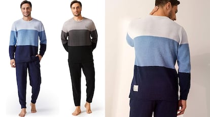 Este modelo de pijama con forro polar para hombre garantiza una libertad de movimientos plena.
