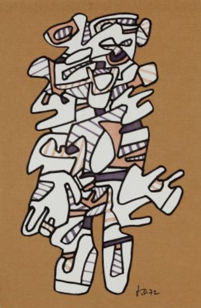 'Personnage', de 1972. Rotulador y collage sobre papel.