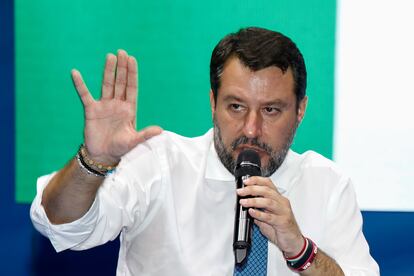 El líder de la Liga, Matteo Salvini, en una charla en Sicilia, el pasado octubre.