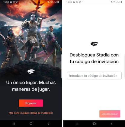 Google Stadia, app de Android.