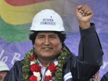 Evo Morales na inauguração de uma usina termoelétrica em Yacuiba, em 27 de setembro.