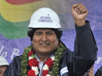 Evo Morales en la inauguración de una planta termoeléctrica en Yacuiba, el 27 de septiembre.