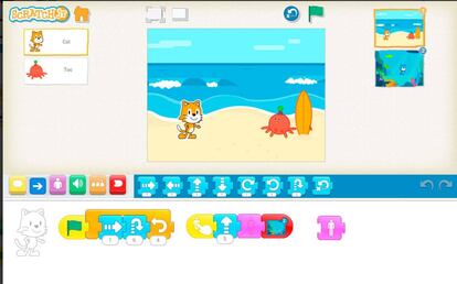 Los más pequeños podrán programar arrastrando sencillos bloques.