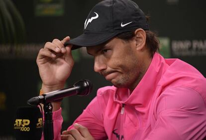 Nadal, durante su última comparecencia en Indian Wells.