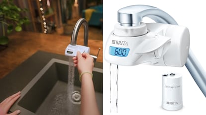 Si se adquiere un filtro Brita para el grifo como el de la imagen es un aparato que incluye cinco capas de filtrado.