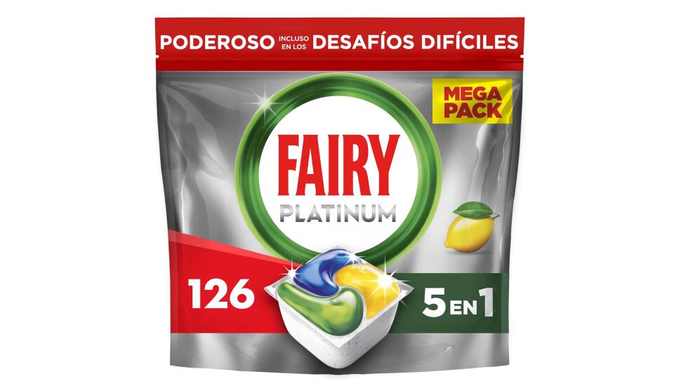 ‘Pack’ ahorro de cápsulas Fairy Platinum para el lavavajillas (126 unidades).
