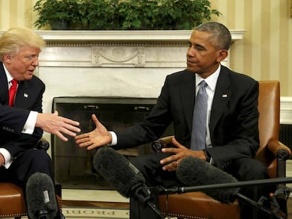 El presidente electo, Donald Trump, con Barack Obama, en la reuni&oacute;n que mantuvieron el 10 de noviembre