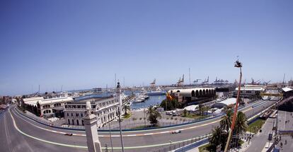 Vista desde una de las curvas del GP de Valencia.