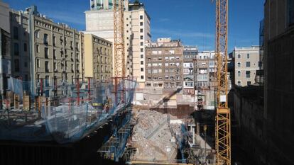 Obres al centre de Barcelona.