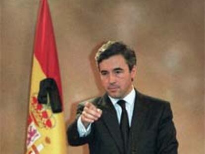 Ángel Acebes, durante su comparecencia en La Moncloa el 11-M.