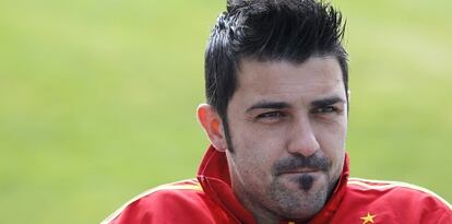 David Villa atiende a EL PAÍS.