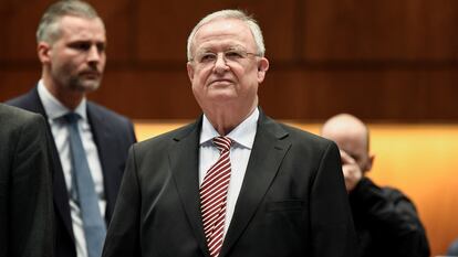 Martin Winterkorn, former chairman of Volkswagen, appears in court as a witness in an investor lawsuit over the carmaker's diesel emissions scandal, in Braunschweig, Germany February 14, 2024. REUTERS/Fabian Bimmer