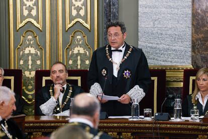 El fiscal general del Estado Álvaro García Ortiz, este jueves durante su discurso en el Tribunal Supremo.