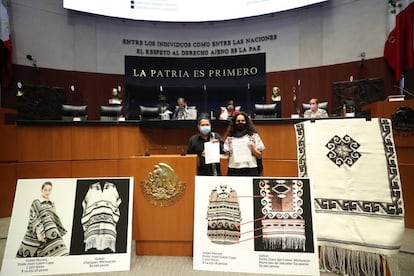 Susana Harp, este jueves durante la sesión ordinaria en el Senado.