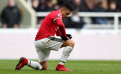 Alexis S&aacute;nchez, durante el partido del United frente al Newcastle. 