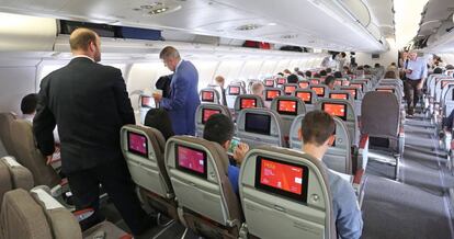 Passengers on an Iberia flight.