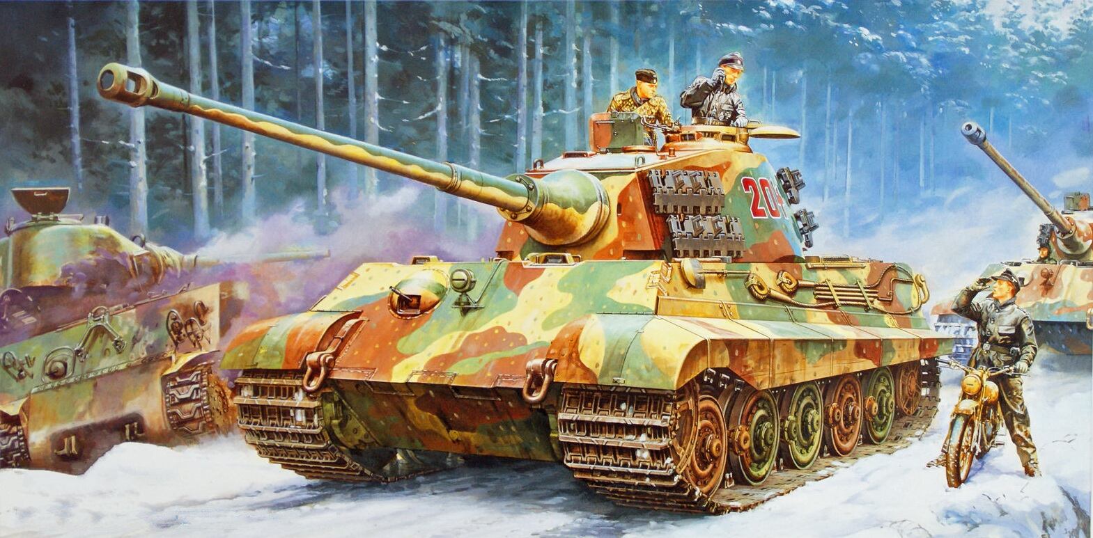 Dibujo para la maqueta de Tiger II de Tamiya por Masami Onishi.