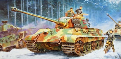 Dibujo para la maqueta de Tiger II de Tamiya por Masami Onishi.