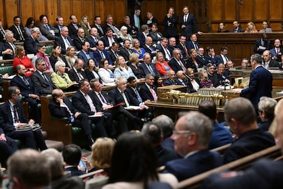 Vista general de la Cámara de los Comunes del  Parlamento británico, en Londres, este miércoles.