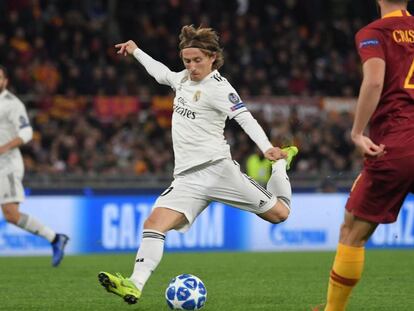 Luka Modric durante el partido ante la Roma.