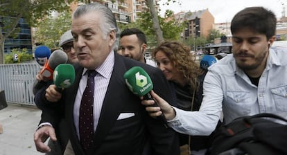 Bárcenas entra a declarar el pasado 25 de mayo en los juzgados de Madrid.