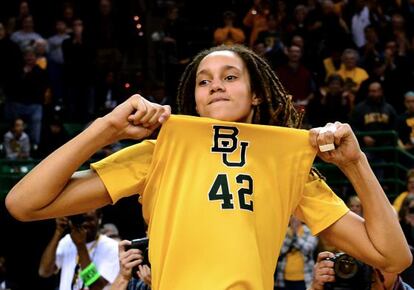 Brittney Griner, tras un partido universitario