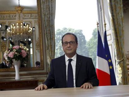 Hollande, depois do discurso de 14 de julho no Champs Elysées.