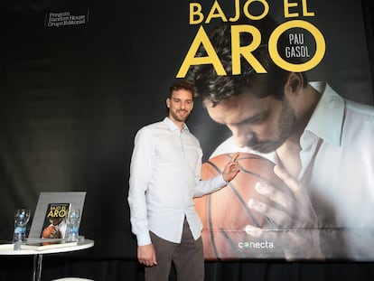 Pau Gasol en la presentación de su libro 'Bajo el aro' este miércoles en Madrid
 
 