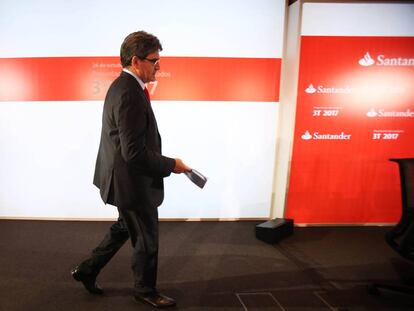 El consejero delegado de Santander en la presentaci&oacute;n de resultados