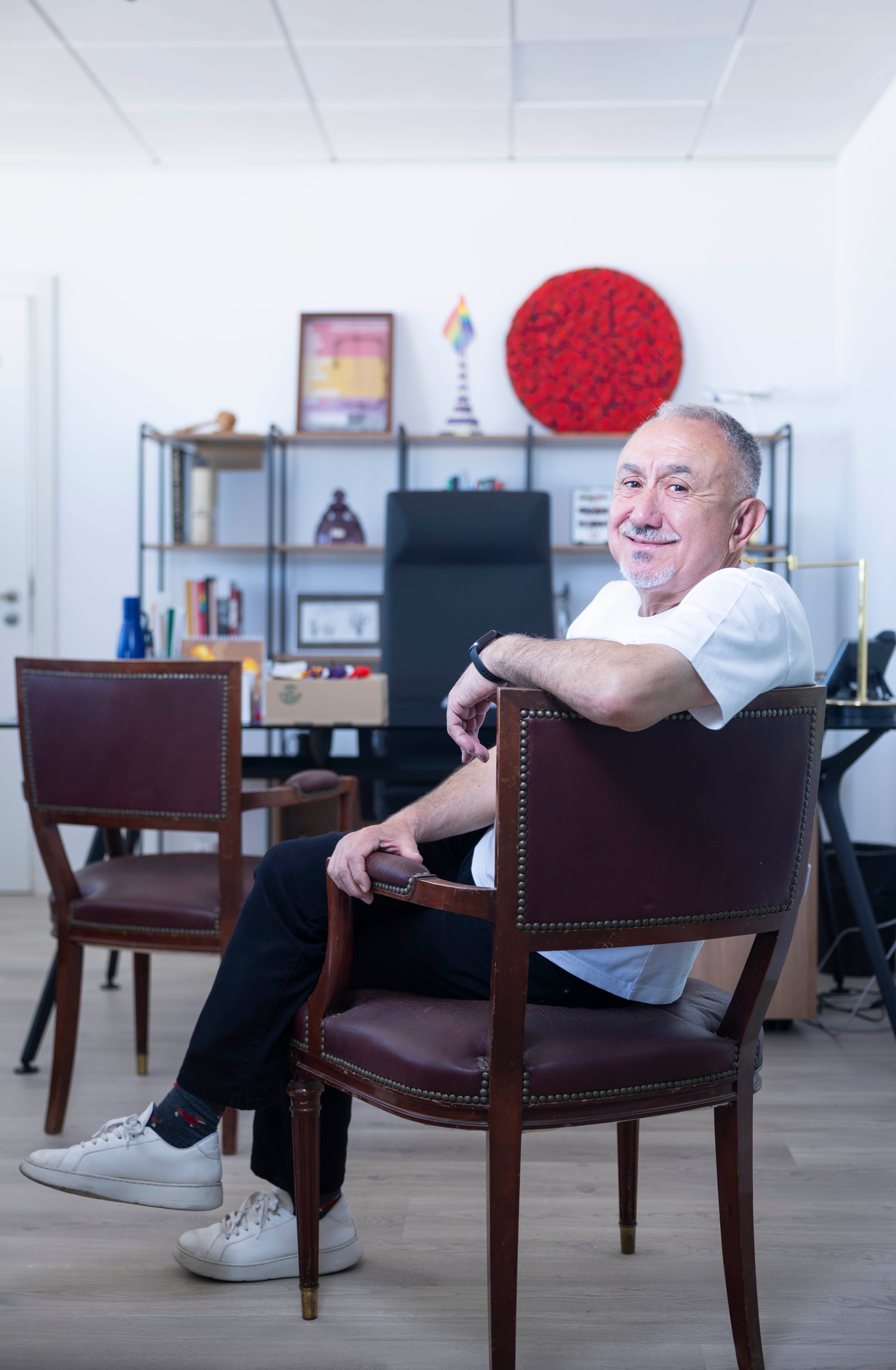 El secretario general de UGT, en su despacho en Madrid.