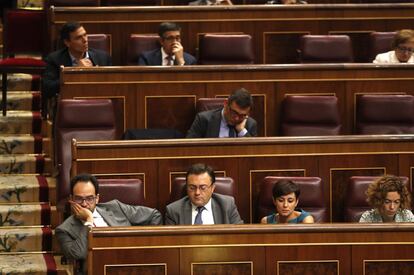 Diputados del PSOE en el Congreso de los Diputados.
