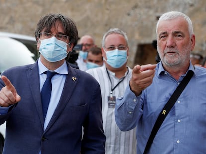 El expresidente de la Generalitat, Carles Puigdemont, en el Alguero este sábado.