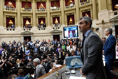 Martín Menem en la Cámara de Diputados, el 7 de enero.