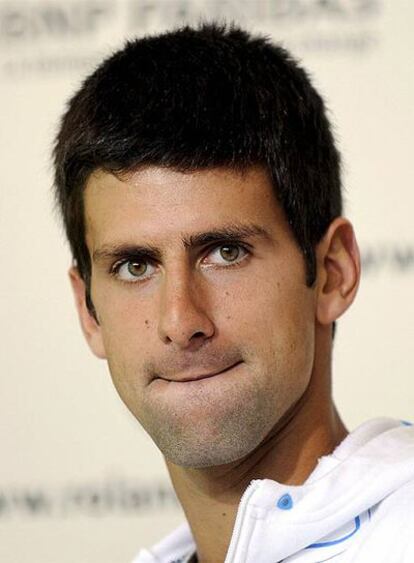 Novak Djokovic en la rueda de prensa previa a la celebración del Roland Garros.