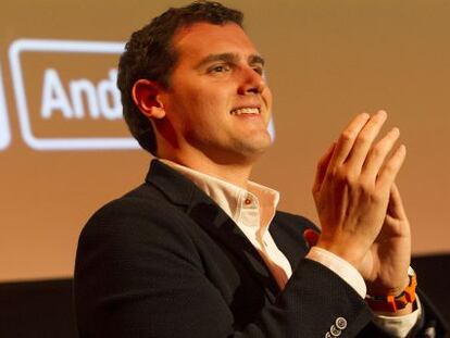 El presidente del partido Ciudadanos, Albert Rivera, clausura un encuentro de esta formacion en Andalucia.