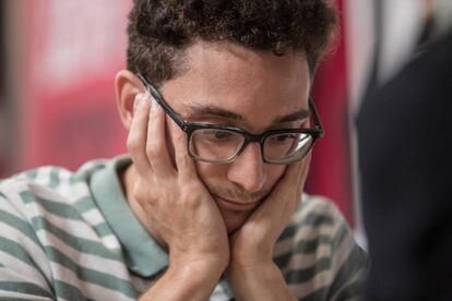 Fabiano Caruana, durante el torneo rápido de San Luis (EEUU) 2019, correspondiente al Grand Chess Tour