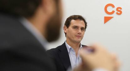 Albert Rivera, este lunes en la reunión del Comite Permanente de Cs.