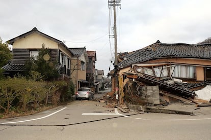 Edificios dañados tras el terremoto en la ciudad de Wajima, en la prefectura de Ishikawa.